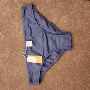 BNWT Kona Sol Medium Coverage Hipster Swim/Bikini Bottoms Size L in Blue